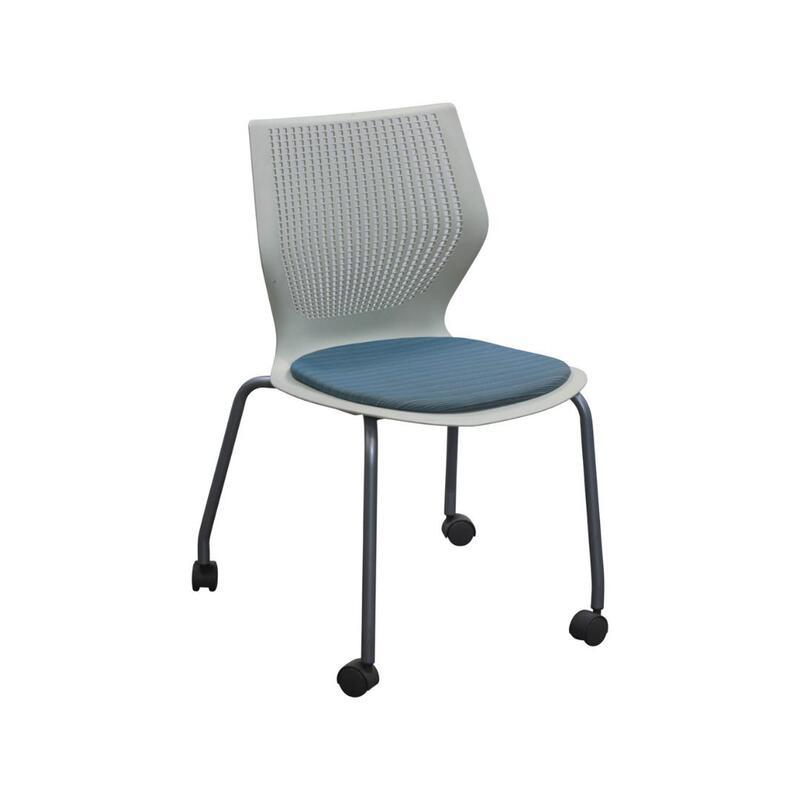 Used MultiGeneration Armless Mobile Chair, Blue and Off-White - Image 1