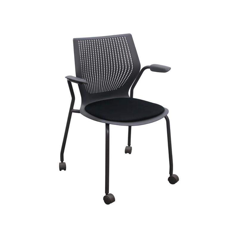 Used MultiGeneration Mobile Stack Chair, Gray and Black - Image 1