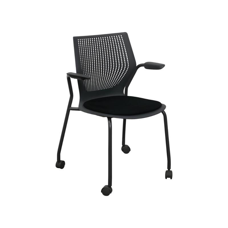Used MultiGeneration Mobile Stack Chair, Black and Gray - Image 1