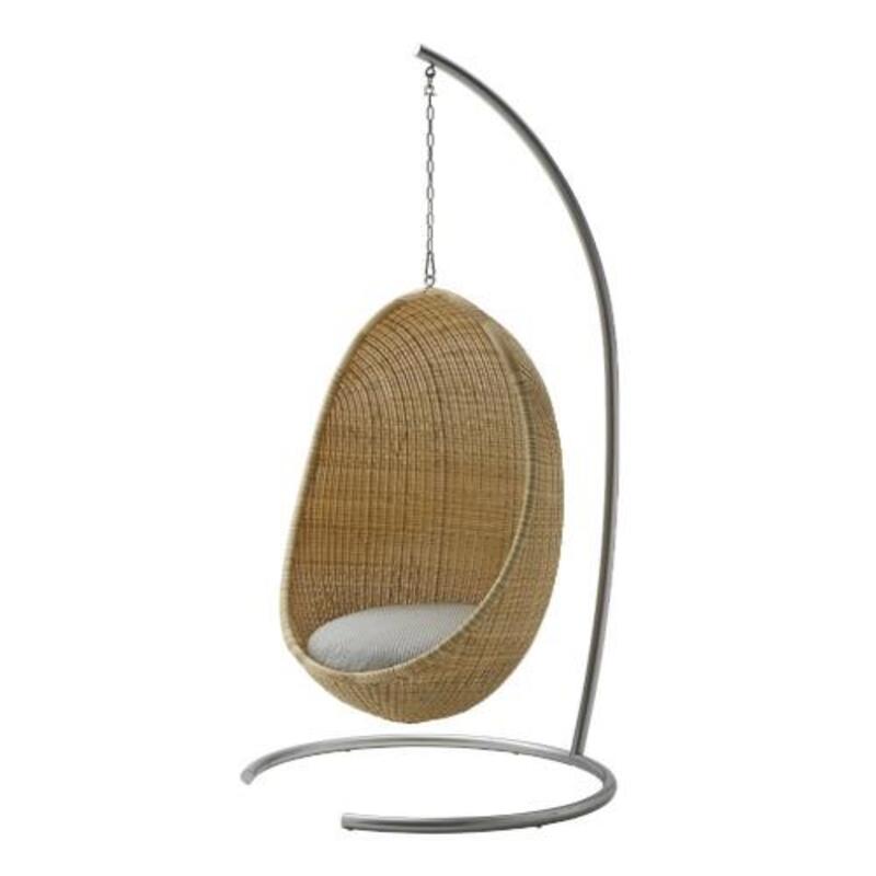 Nanna Ditzel Hanging Egg Chair Exterior w/Cushion - Chain and Stand - Image 1