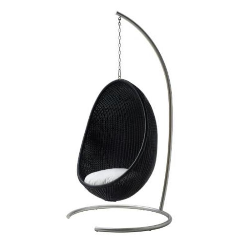Nanna Ditzel Hanging Egg Chair Exterior w/Cushion - Chain and Stand - Image 1