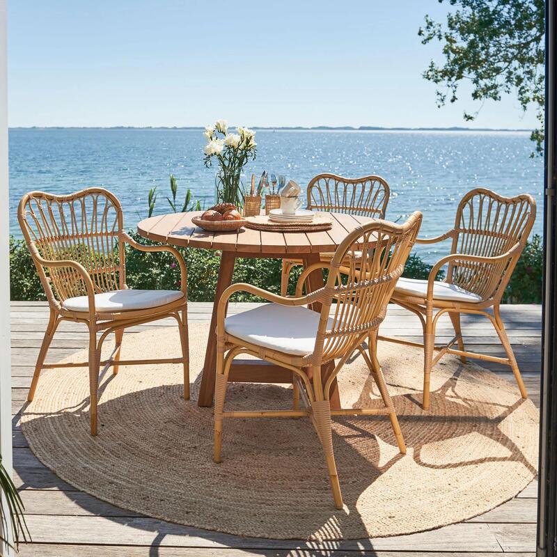 George Teak Round Dining Table 47.3" - Thumbnail 3