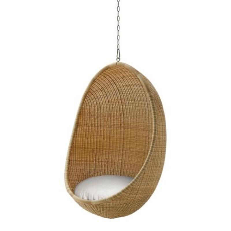 Nanna Ditzel Hanging Egg Chair Exterior w/Cushion - Chain and Stand - Image 1