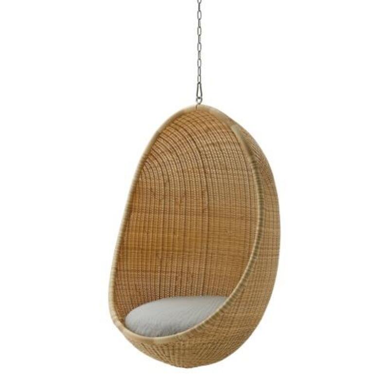 Nanna Ditzel Hanging Egg Chair Exterior w/Cushion - Chain and Stand - Image 1