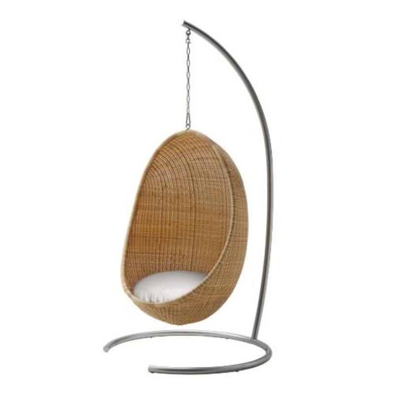 Nanna Ditzel Hanging Egg Chair Exterior w/Cushion - Chain and Stand - Image 1