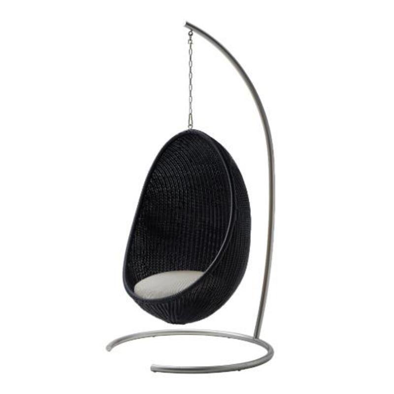 Nanna Ditzel Hanging Egg Chair Exterior w/Cushion - Chain and Stand - Image 1