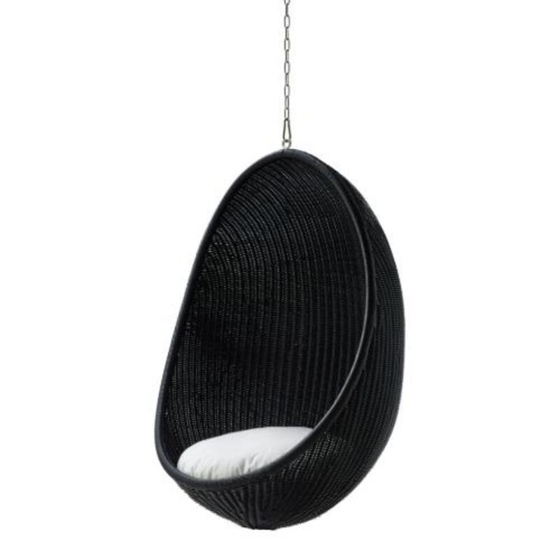 Nanna Ditzel Hanging Egg Chair Exterior w/Cushion - Chain and Stand - Image 1