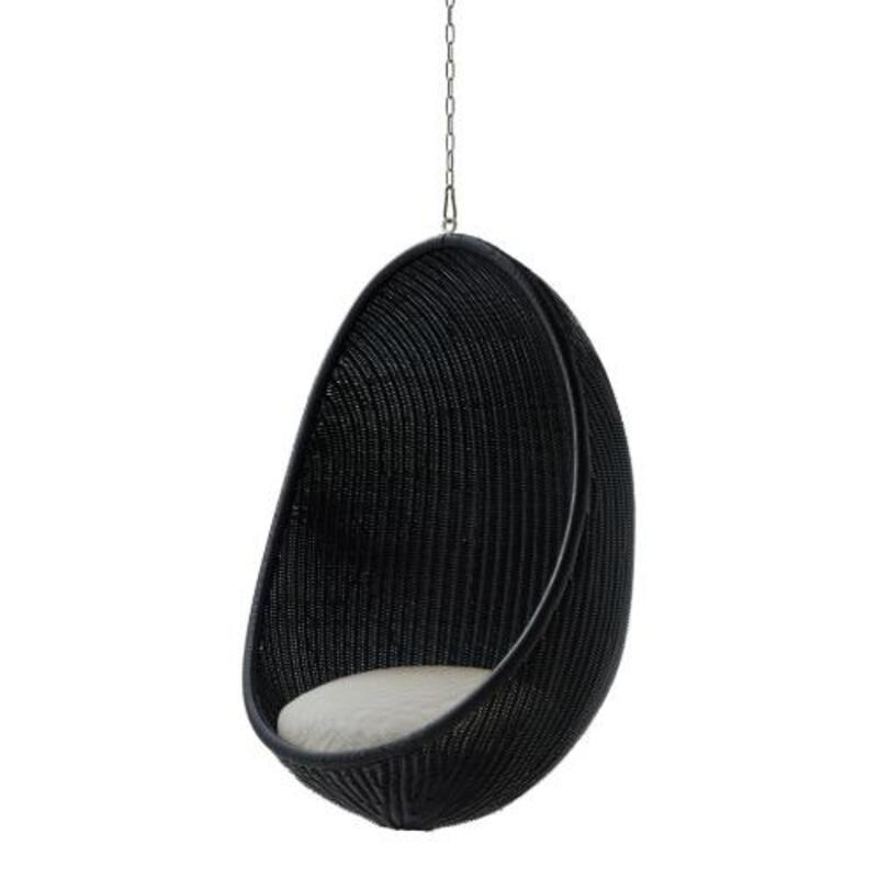 Nanna Ditzel Hanging Egg Chair Exterior w/Cushion - Chain and Stand - Image 1