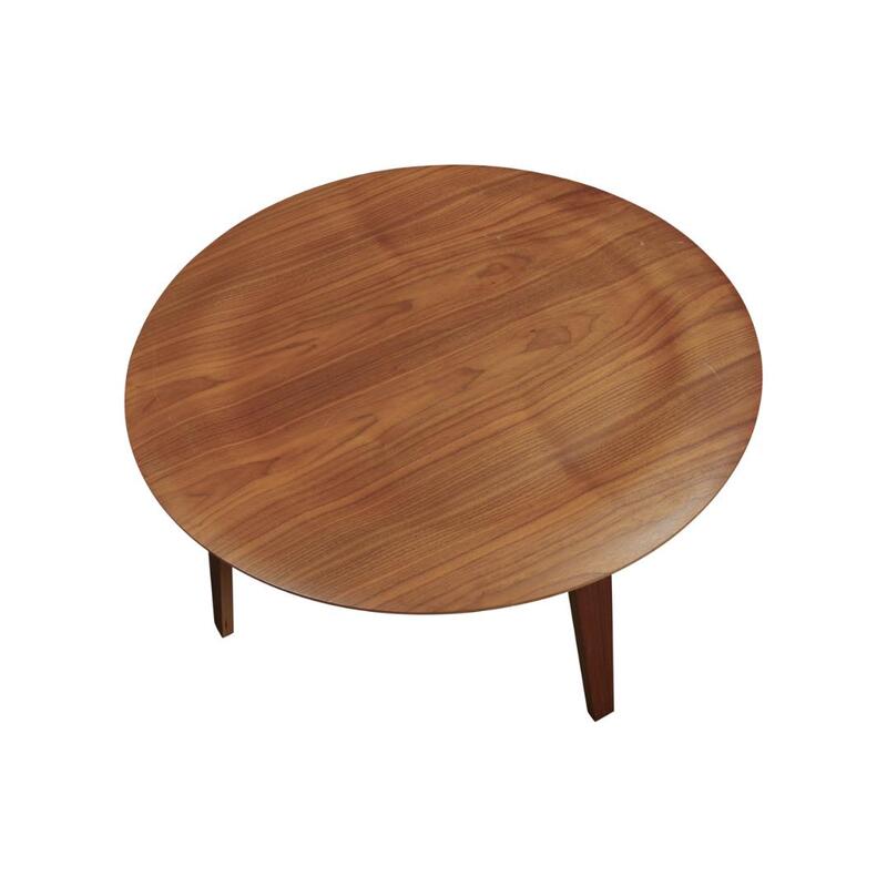 Eames Used Round Natural Wood Coffee Table - Thumbnail 2