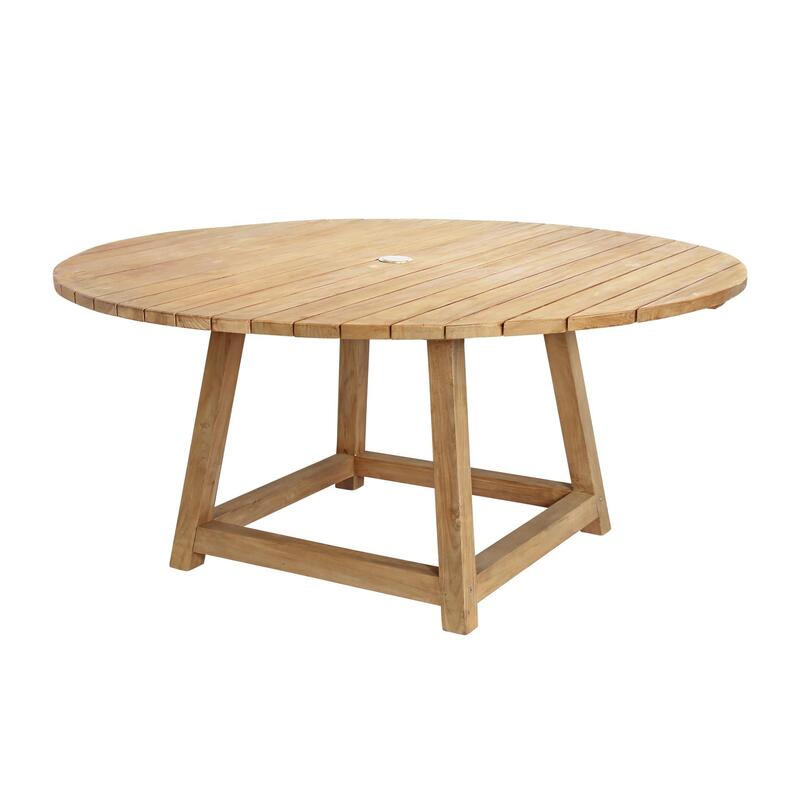 George Teak Round Dining Table 63" - Image 1