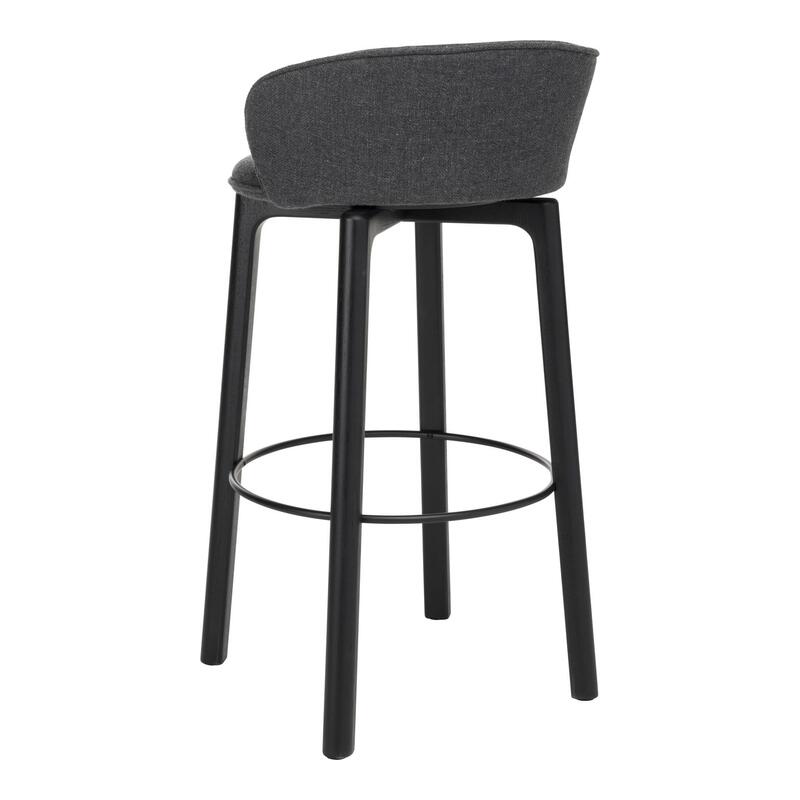 Glide Bar Stool w/Backrest - Upholstered - Thumbnail 4