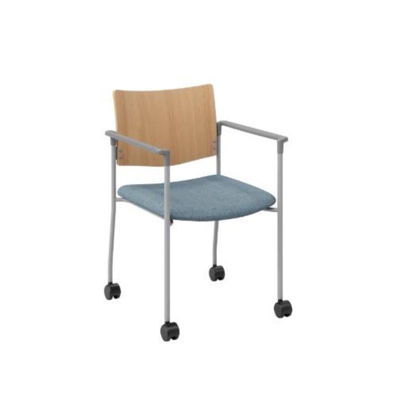 Evolve Chair Arms, Casters, Wood Back - Image 1