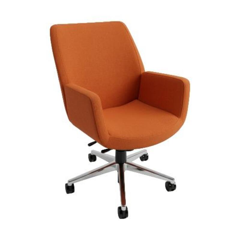 Steelcase Bindu Mid - Back Conference Chair (Orange/Chrome) - Image 1