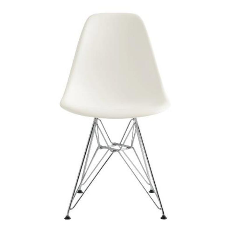 Herman Miller Eames Molded Plastic Side Chair (White/Chrome) - Image 1
