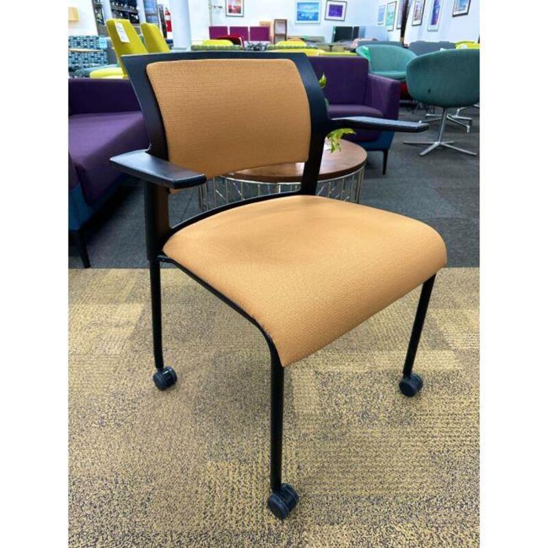 Steelcase Move Guest Side Chair (Black/Orange) - Thumbnail 2