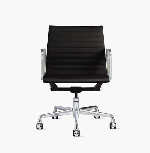 'Eames' Aluminum Group Management Chair, Leather - Image 1