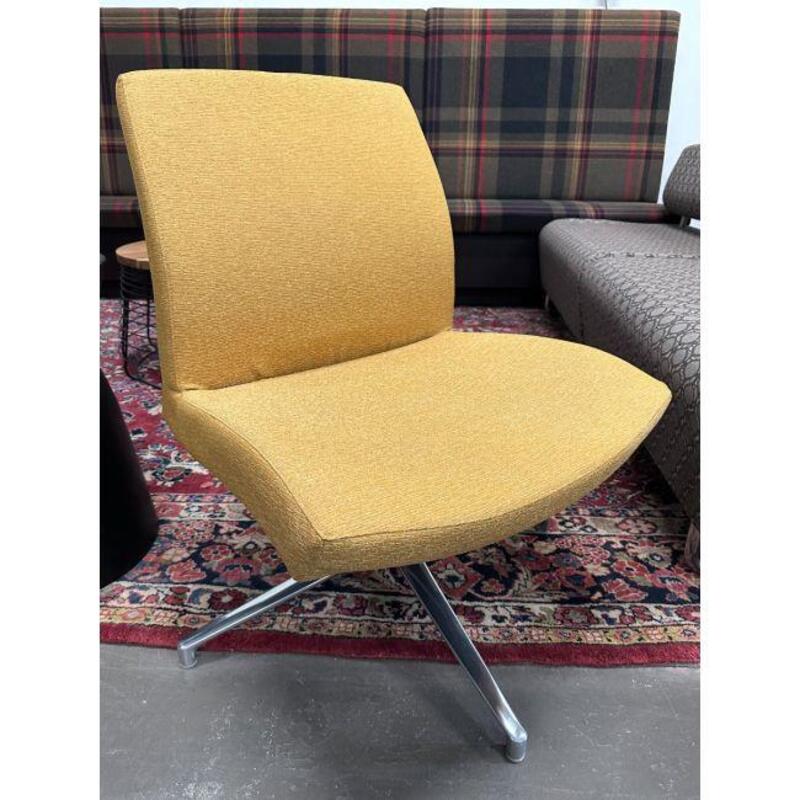 Source International Defign Mid Back Lounge Chair (Orange/Chrome) - Thumbnail 2