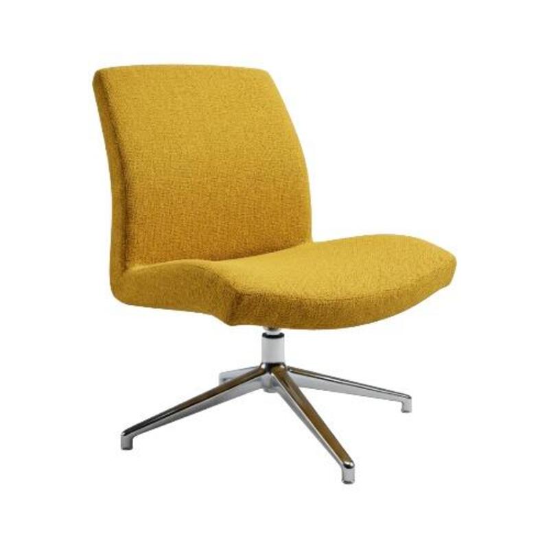 Source International Defign Mid Back Lounge Chair (Orange/Chrome) - Image 1