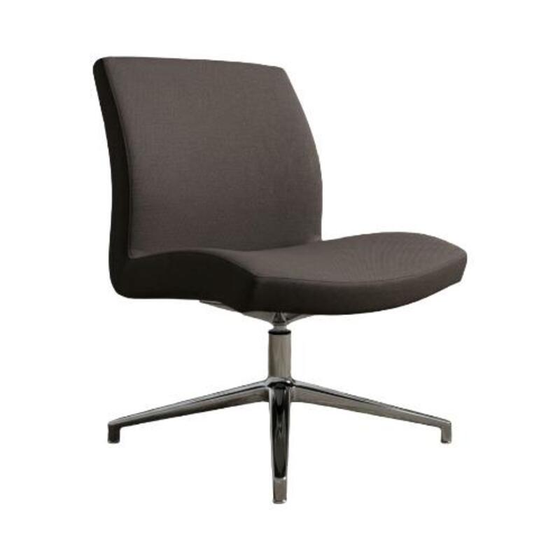 Source International Defign Mid Back Lounge Chair (Brown/Chrome) - Image 1