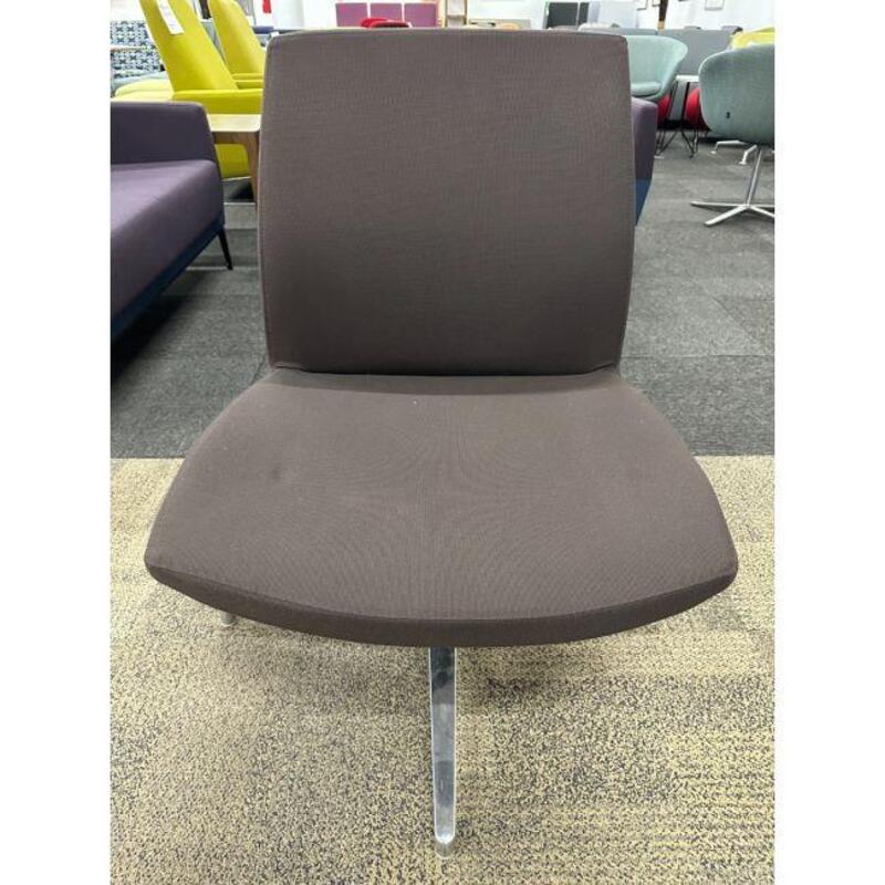 Source International Defign Mid Back Lounge Chair (Brown/Chrome) - Thumbnail 3