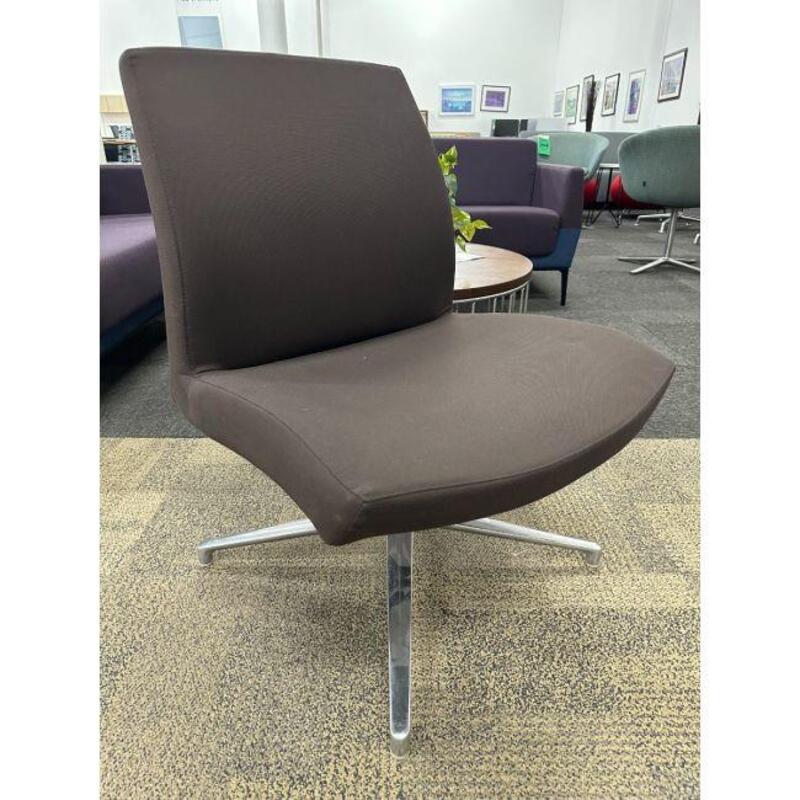 Source International Defign Mid Back Lounge Chair (Brown/Chrome) - Thumbnail 2