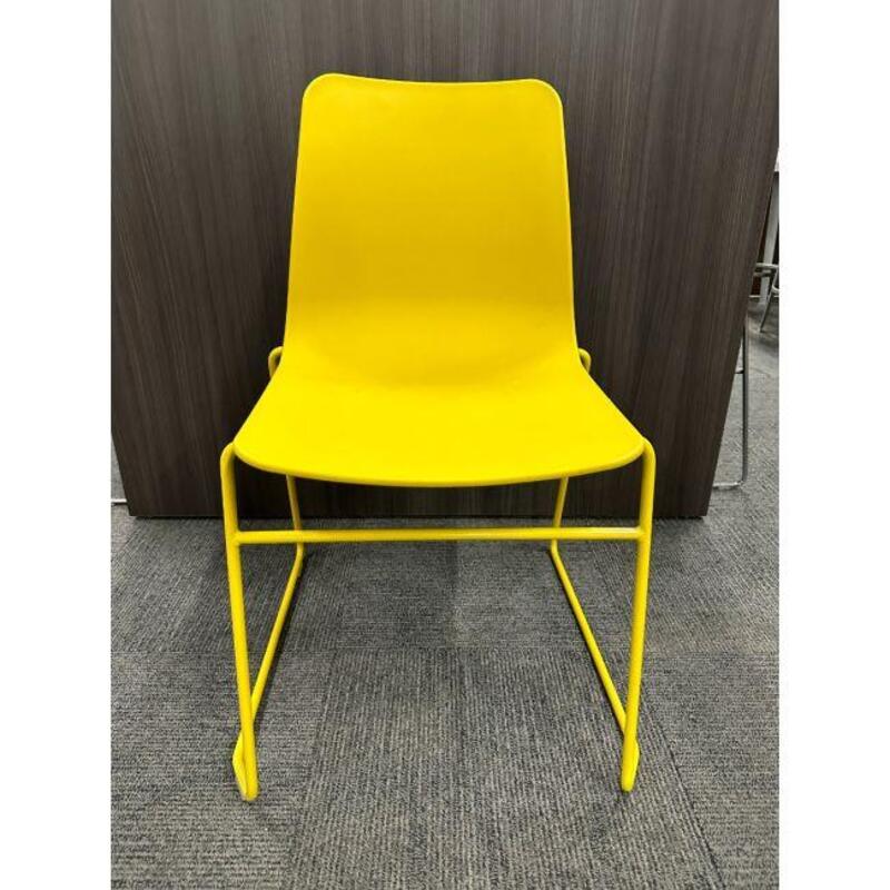 NaughtOne Polly Sled Base Stack Chair (Yellow) - Thumbnail 3