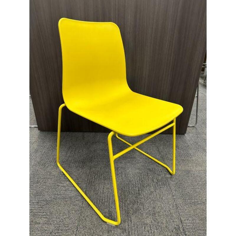 NaughtOne Polly Sled Base Stack Chair (Yellow) - Thumbnail 2