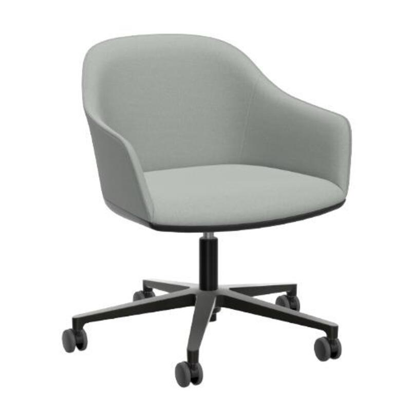 Vitra Softshell Chair with 5-Star Base (Grey/Black) - Image 1