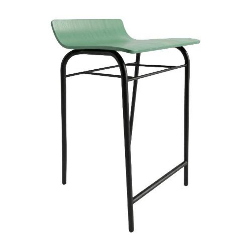 Allermuir Scoop Low Counter Height Stool (Green/Black) - Image 1