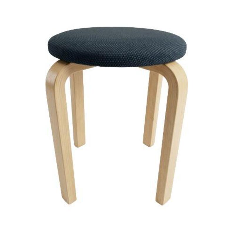 Artek Aalto Stool 60 (Blue/Maple) - Image 1