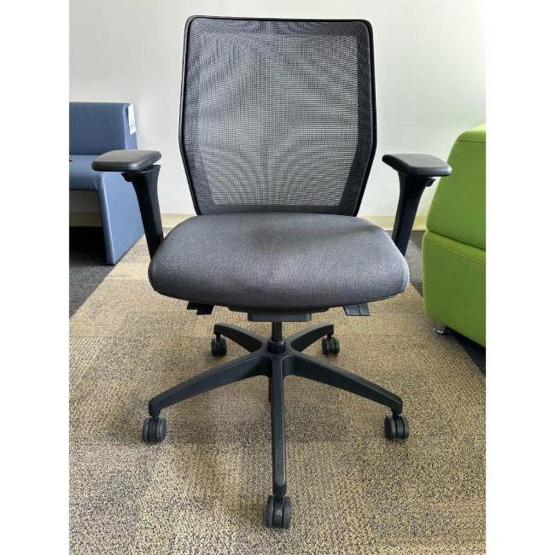 Allsteel Lyric Mid-Back Task Chair (Grey/Black) - Thumbnail 3