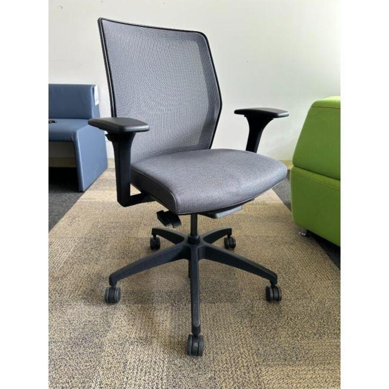 Allsteel Lyric Mid-Back Task Chair (Grey/Black) - Thumbnail 2