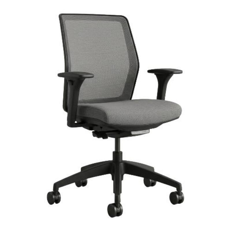 Allsteel Lyric Mid-Back Task Chair (Grey/Black) - Image 1