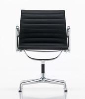 Vitra Eames meeting room chair upholstered in black leather