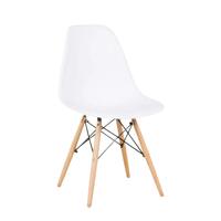 White Plastic Side Chair oak legs