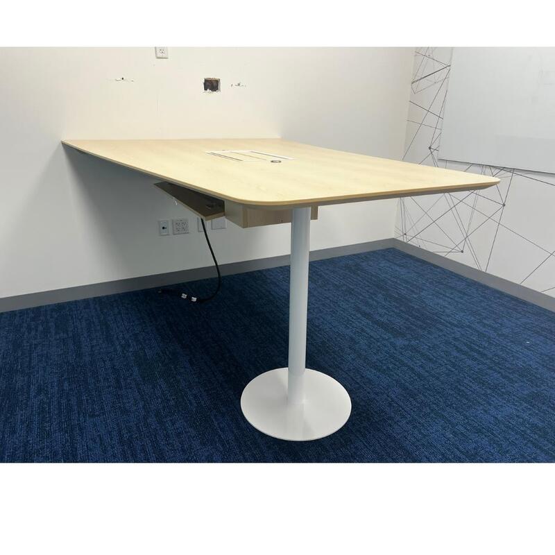 7' Trapezoid Bar-Height Meeting Table - Image 1