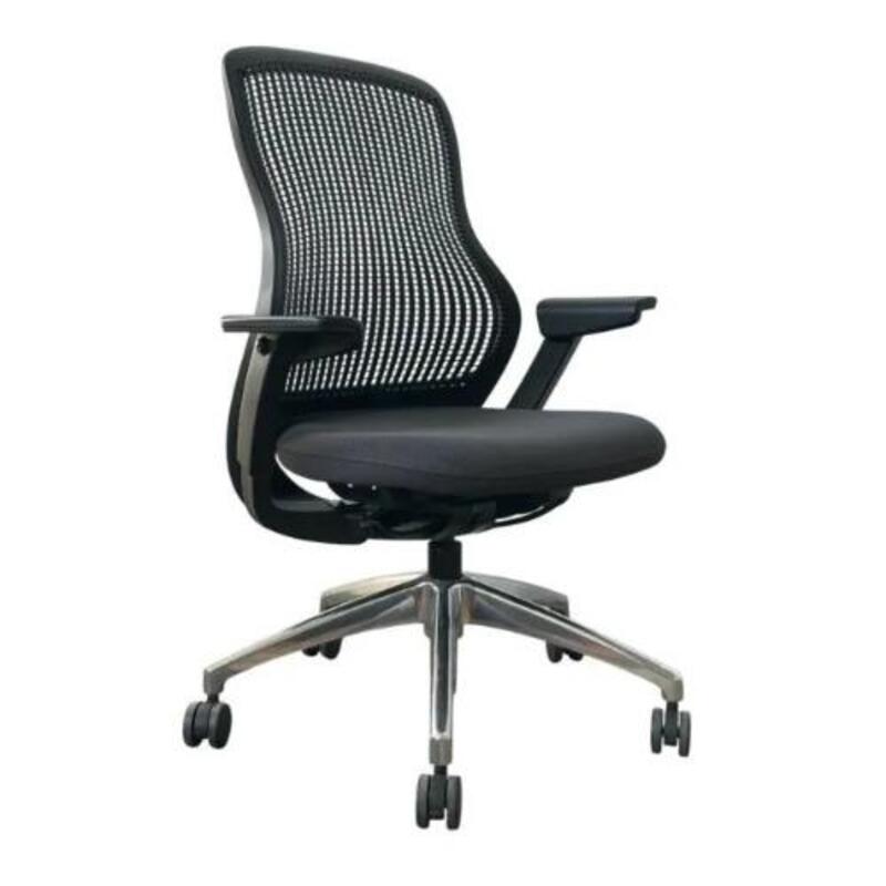 Pre-Owned Knoll Regeneration Chair (Black/Storm/Chrome) - Image 1