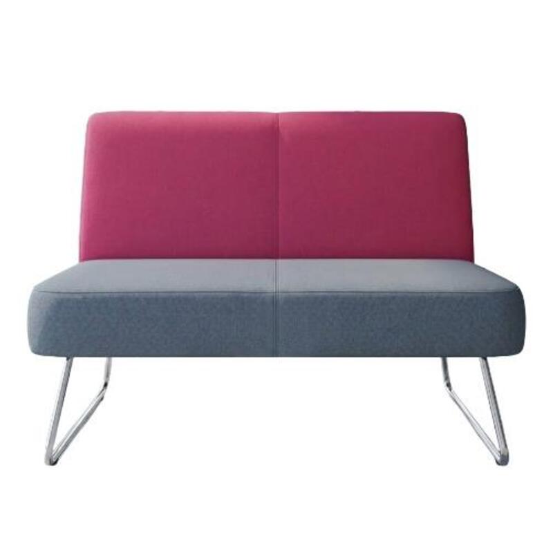 Encore Visor Public Loveseat (Two-tone/Chrome) - Image 1