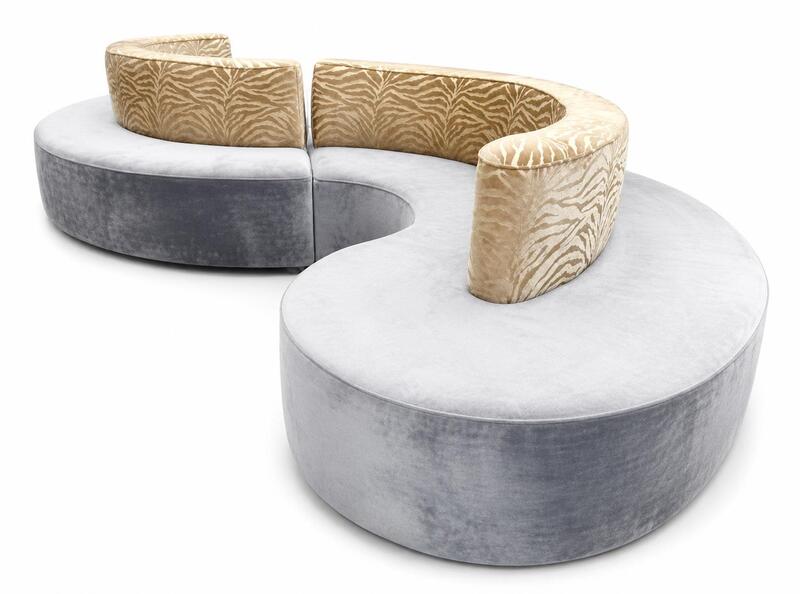 Vintage Vladimir Kagan Style Lounge Sofa - S shape, 118" - Image 1