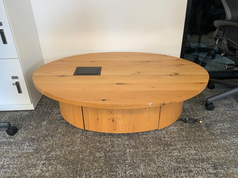 Round Oak Coffee Table - Image 1