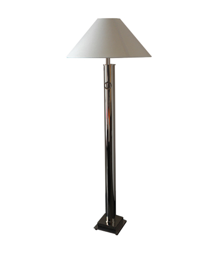  Floor Lamp, Chrome w/ Paper Shade - Image 1