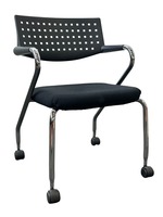 Vitra Visaroll Mobile Stack Chair (Black/Chrome)