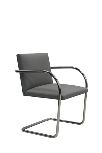 Knoll Brno Tubular Side Chair (Light Olive Stripes) - Image 1