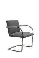 Knoll Brno Tubular Side Chair (Light Olive Stripes)