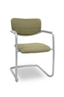 Haworth Zody Sled Base Side Chair (Green Stripes)