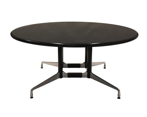 5.5' Herman Miller Black Granite Round Conference Table - Image 1