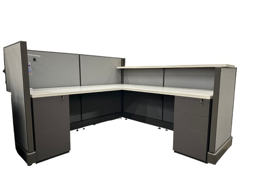 ReNewed Herman Miller AO2 Cubicle with Reception Top (6'W x 6'D x 47/39"H) - Image 1