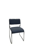 Sled-Base Side Chair (Light Blue Patterned)