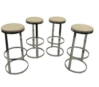 Pre-Owned Bernhardt Aro Bar Stools (Cream Leatherette)