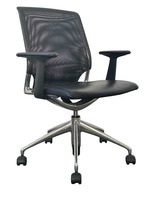 Vitra Meda Conference Chair (Black Mesh/Black Leatherette)